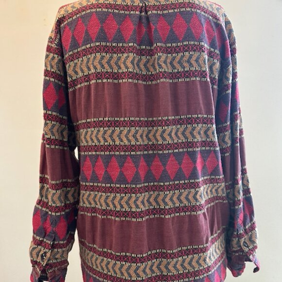 Aztec Print Brushed Flannel Button Down - Picture 4 of 4